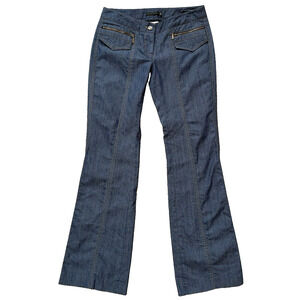 VTG Guess Collection Women 4 Low Rise Blue Flare Lightweight Jean Trouser Pants
